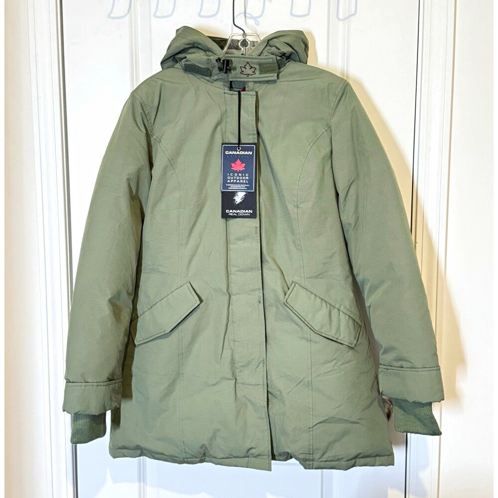 Canadian Classic Fundy Bay Women’s Down Parka M/L 46 Shadow Sage NWT